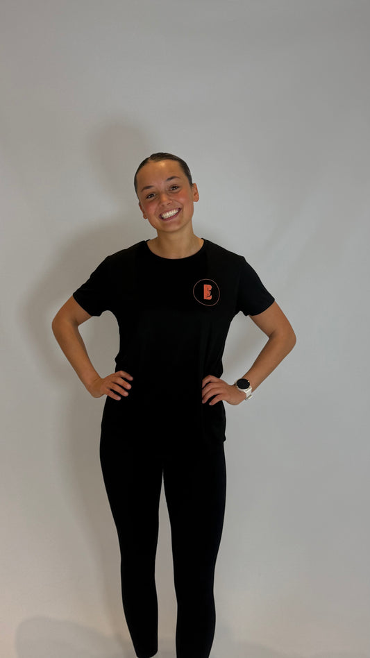 Women's Black running t-shirt