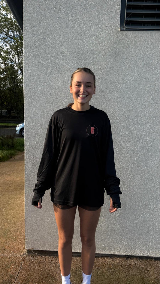 Black long sleeve running t-shirt